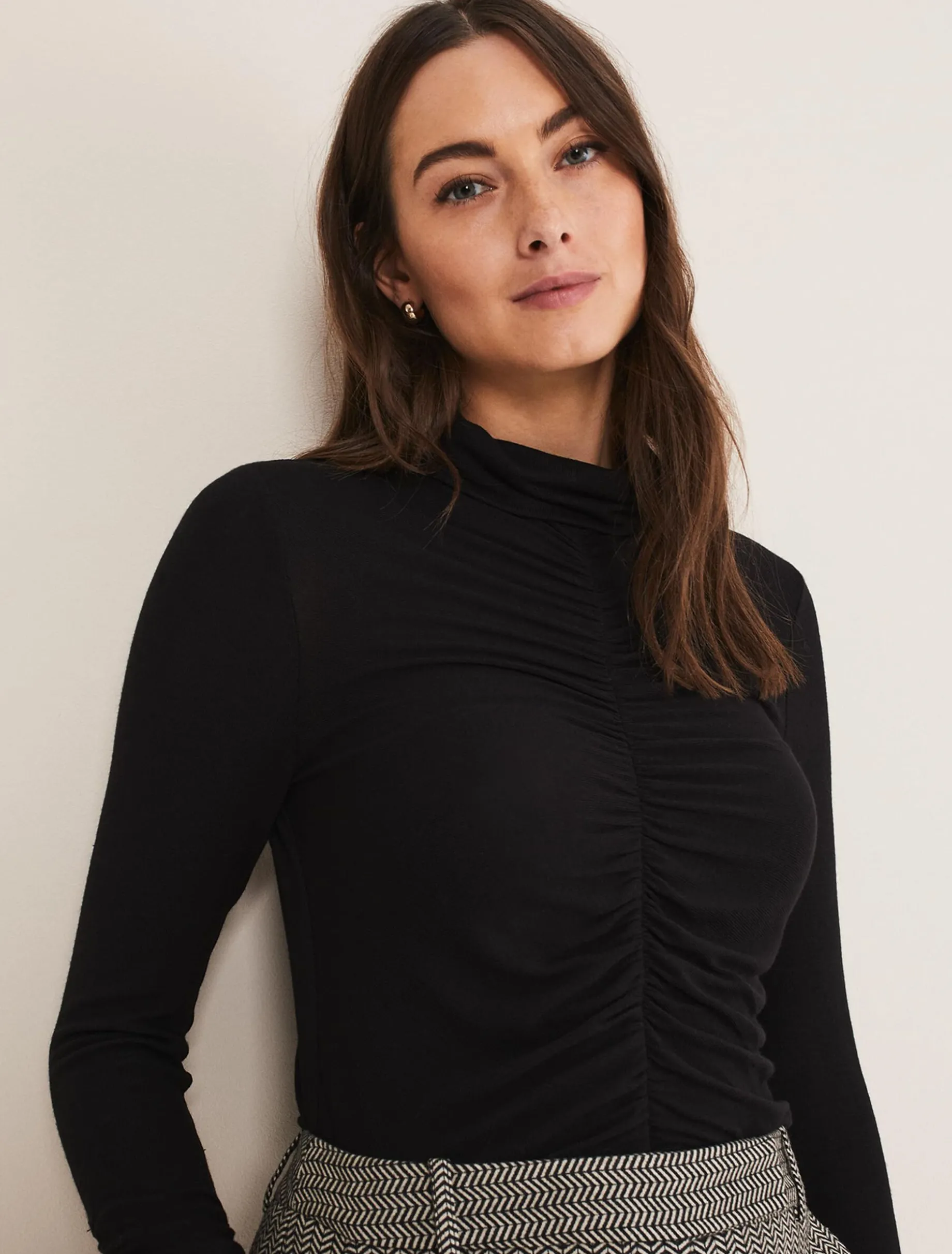 Tops & T-Shirts^Phase Eight Anabelle Ruched Top Charcoal