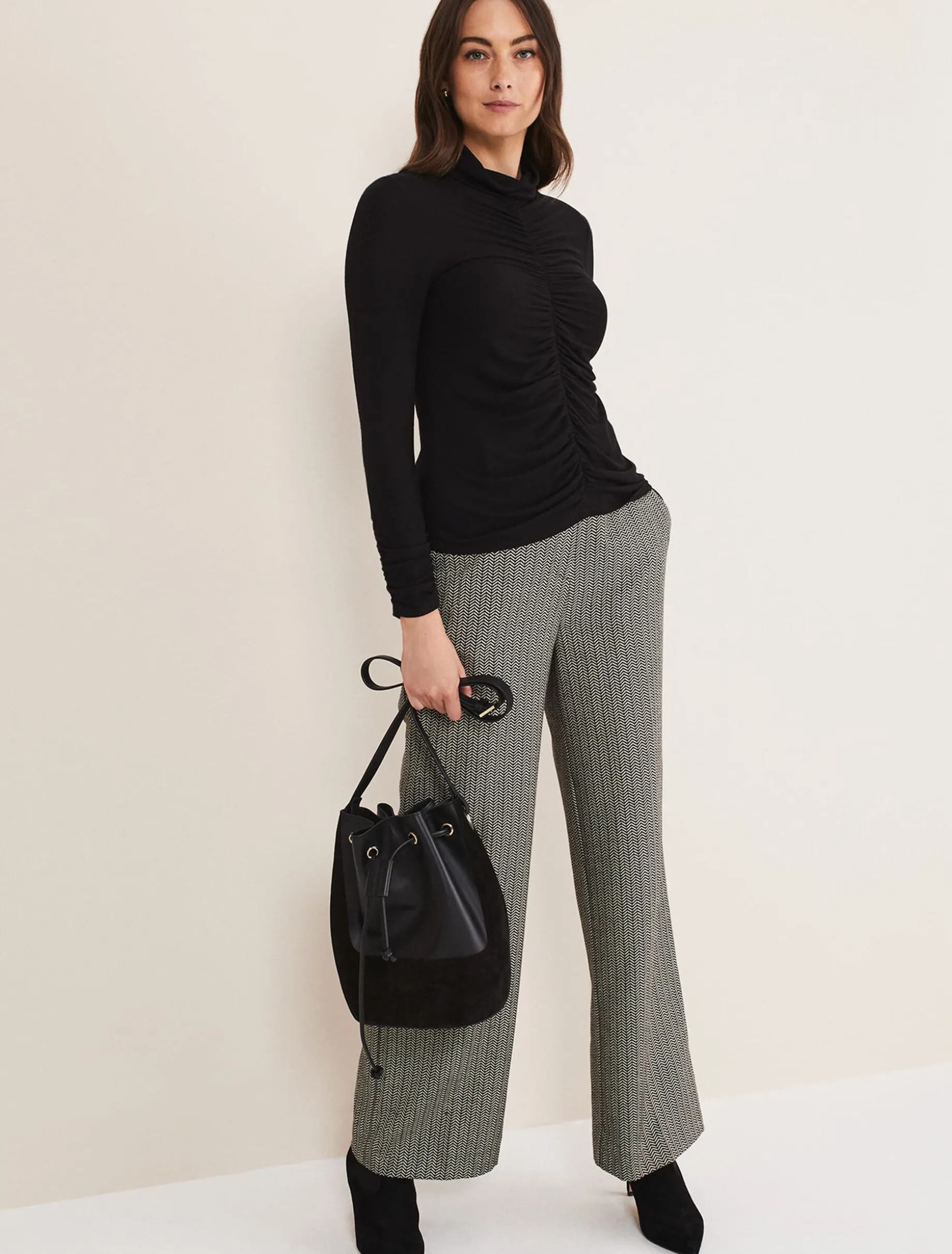Tops & T-Shirts^Phase Eight Anabelle Ruched Top Charcoal