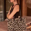 Bags^Phase Eight Animal Print Tote Bag Neutral/ Black
