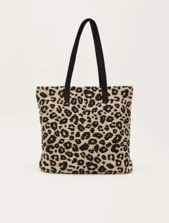 Bags^Phase Eight Animal Print Tote Bag Neutral/ Black