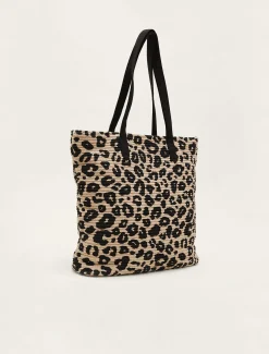 Bags^Phase Eight Animal Print Tote Bag Neutral/ Black