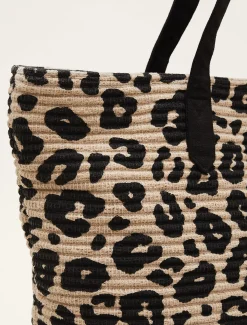 Bags^Phase Eight Animal Print Tote Bag Neutral/ Black