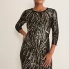 Dresses^Phase Eight Anisa Open Back Sequin Knit Dress Black/Gold