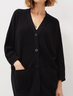 Knitwear^Phase Eight Annabella Ribbed Cocoon Cardigan Black