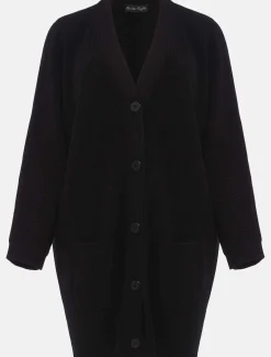 Knitwear^Phase Eight Annabella Ribbed Cocoon Cardigan Black