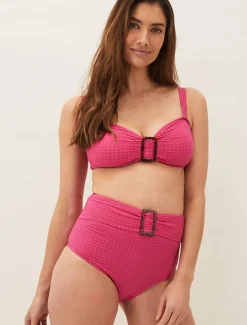 Swimwear^Phase Eight Annabelle Textured Bikini Top Hot Pink