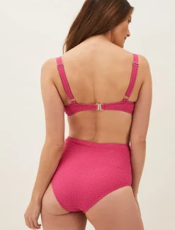 Swimwear^Phase Eight Annabelle Textured Bikini Top Hot Pink