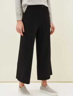 Trousers & Shorts^Phase Eight Annan Knitted Wide Leg Culottes Black