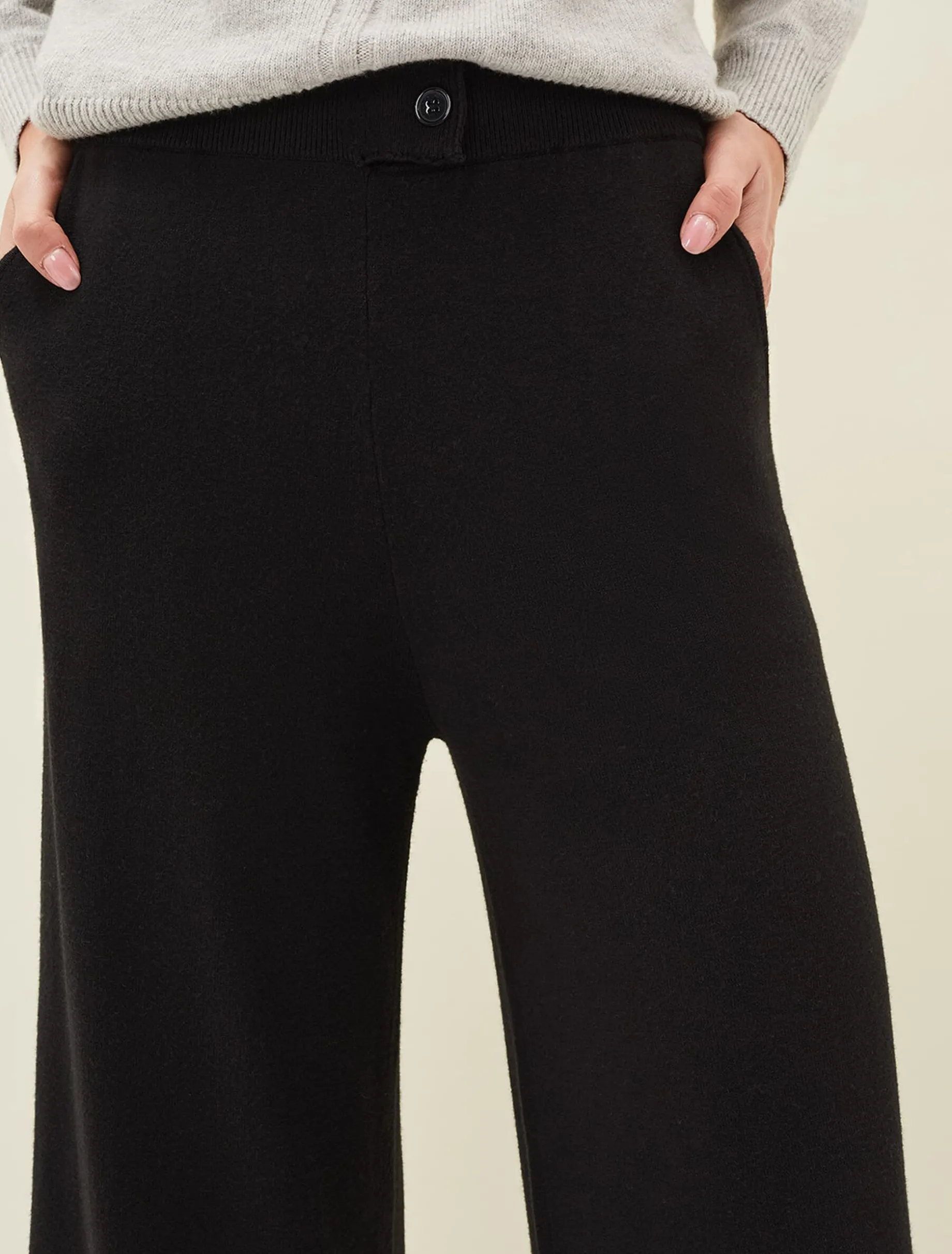 Trousers & Shorts^Phase Eight Annan Knitted Wide Leg Culottes Black