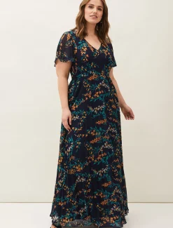 Dresses^Phase Eight Annie Floral Maxi Dress Navy/Multi