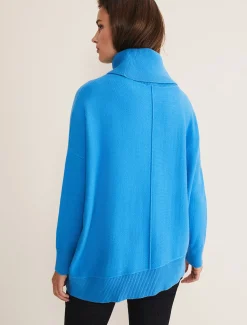 Knitwear^Phase Eight Annika Asymmetric Hem Chunky Jumper Pop Blue