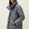 Coats^Phase Eight Anny Animal Print Puffer Coat Grey Multi
