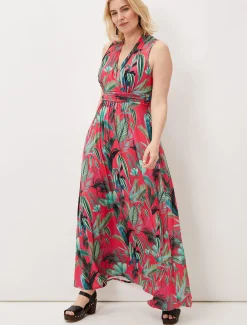 Dresses^Phase Eight Antonia Jersey Palm Print Maxi Dress Multi-Coloured
