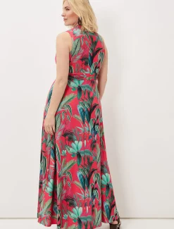 Dresses^Phase Eight Antonia Jersey Palm Print Maxi Dress Multi-Coloured