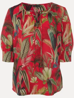 Tops & T-Shirts^Phase Eight Antonia Tropical Print Top Hot Pink