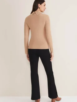 Trousers & Shorts^Phase Eight Ara Side Split Bootcut Ponte Trouser Black