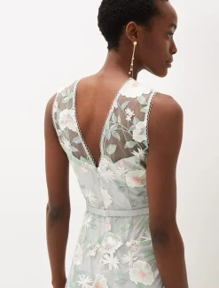 Dresses^Phase Eight Aria Embroidered Fit And Flare Dress Eau De Nil