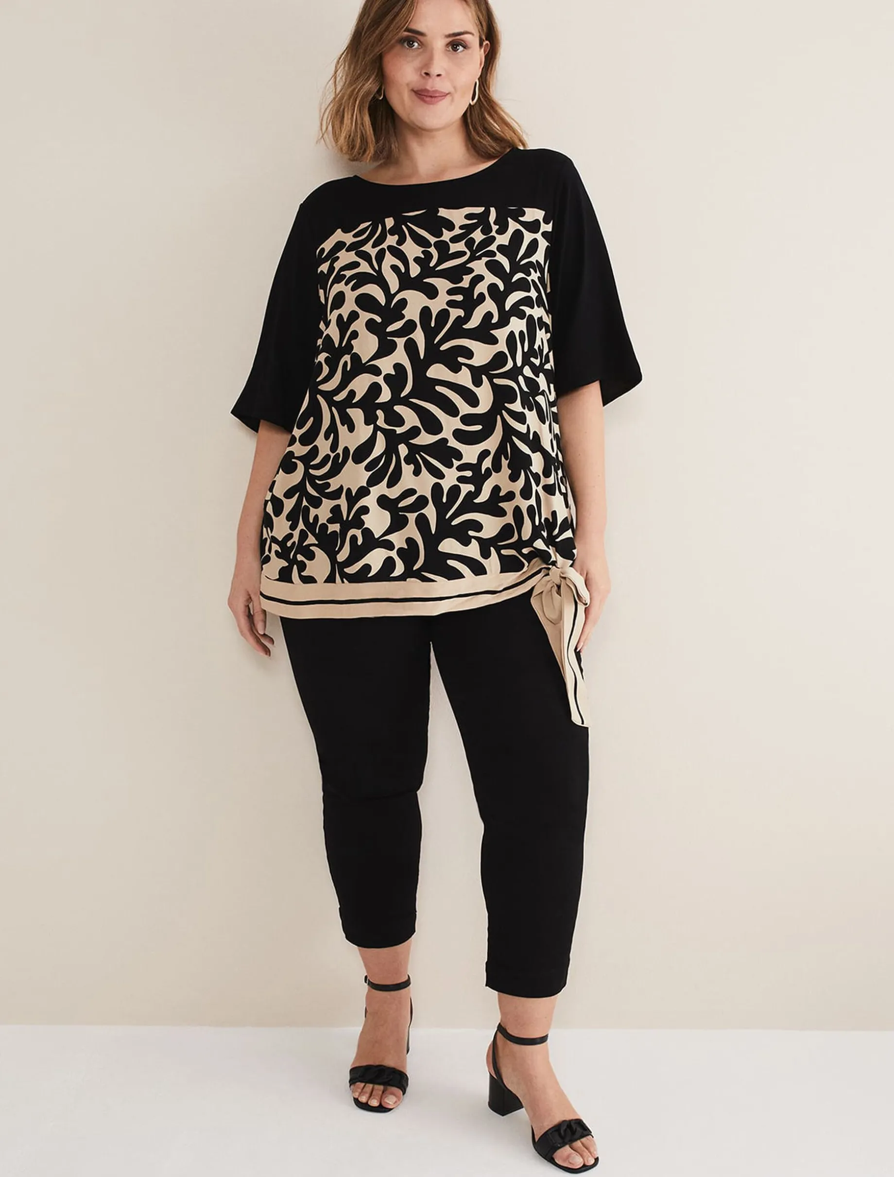 Tops & T-Shirts^Phase Eight Arie Side Tie Top Stone/Black