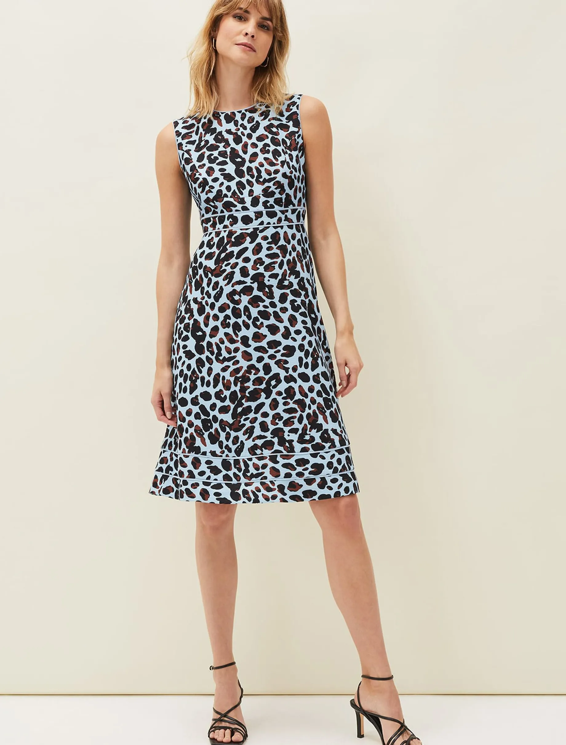 Dresses^Phase Eight Arizona Leopard Dress Blue Multi