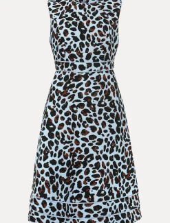 Dresses^Phase Eight Arizona Leopard Dress Blue Multi