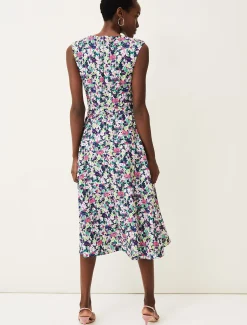 Dresses^Phase Eight Arya Floral Frill Hem Sleeveless Midi Dress Multi-Coloured