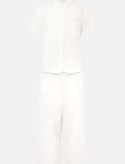 Pyjamas^Phase Eight Ashai Dobby Spot Pj Set Ivory/Pink