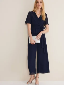 Trousers & Shorts^Phase Eight Aster Plisse Trousers Co-Ord French Navy