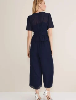 Trousers & Shorts^Phase Eight Aster Plisse Trousers Co-Ord French Navy