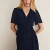 Tops & T-Shirts^Phase Eight Aster Plisse Wrap Top Co-Ord French Navy