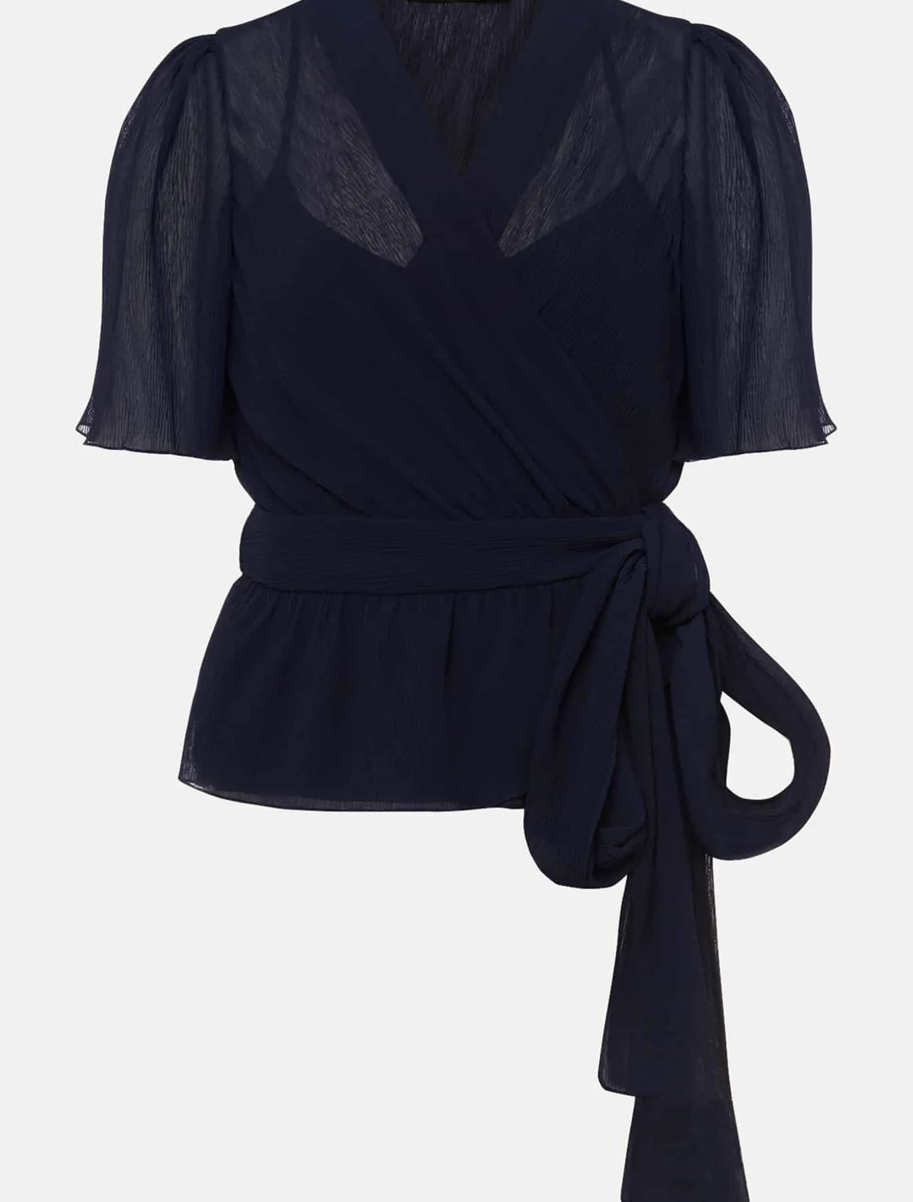 Tops & T-Shirts^Phase Eight Aster Plisse Wrap Top Co-Ord French Navy
