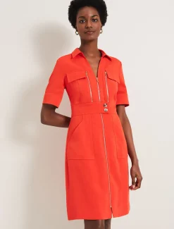 Dresses^Phase Eight Athena Zip Dress Orange