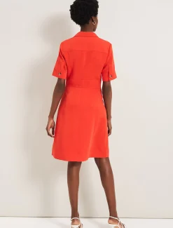 Dresses^Phase Eight Athena Zip Dress Orange