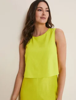 Dresses^Phase Eight Aubrey Linen Wide Leg Jumpsuit Lime