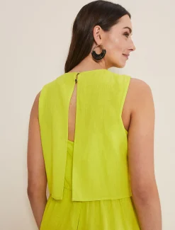 Dresses^Phase Eight Aubrey Linen Wide Leg Jumpsuit Lime