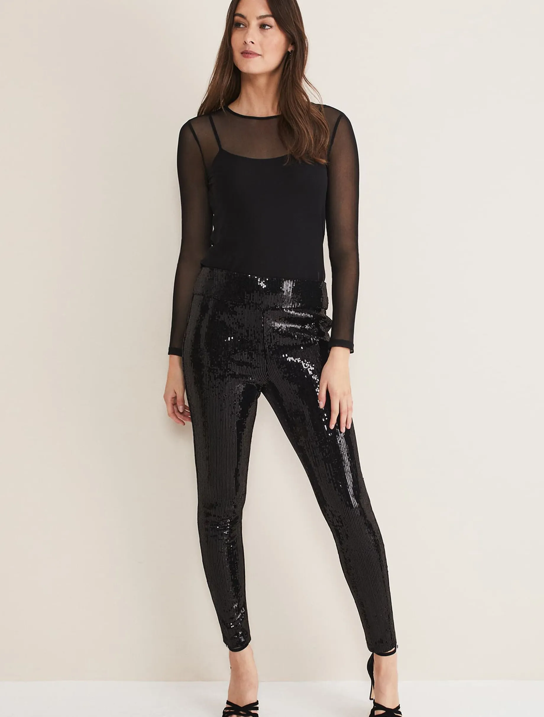 Trousers & Shorts^Phase Eight Ausha Sequin Legging Black