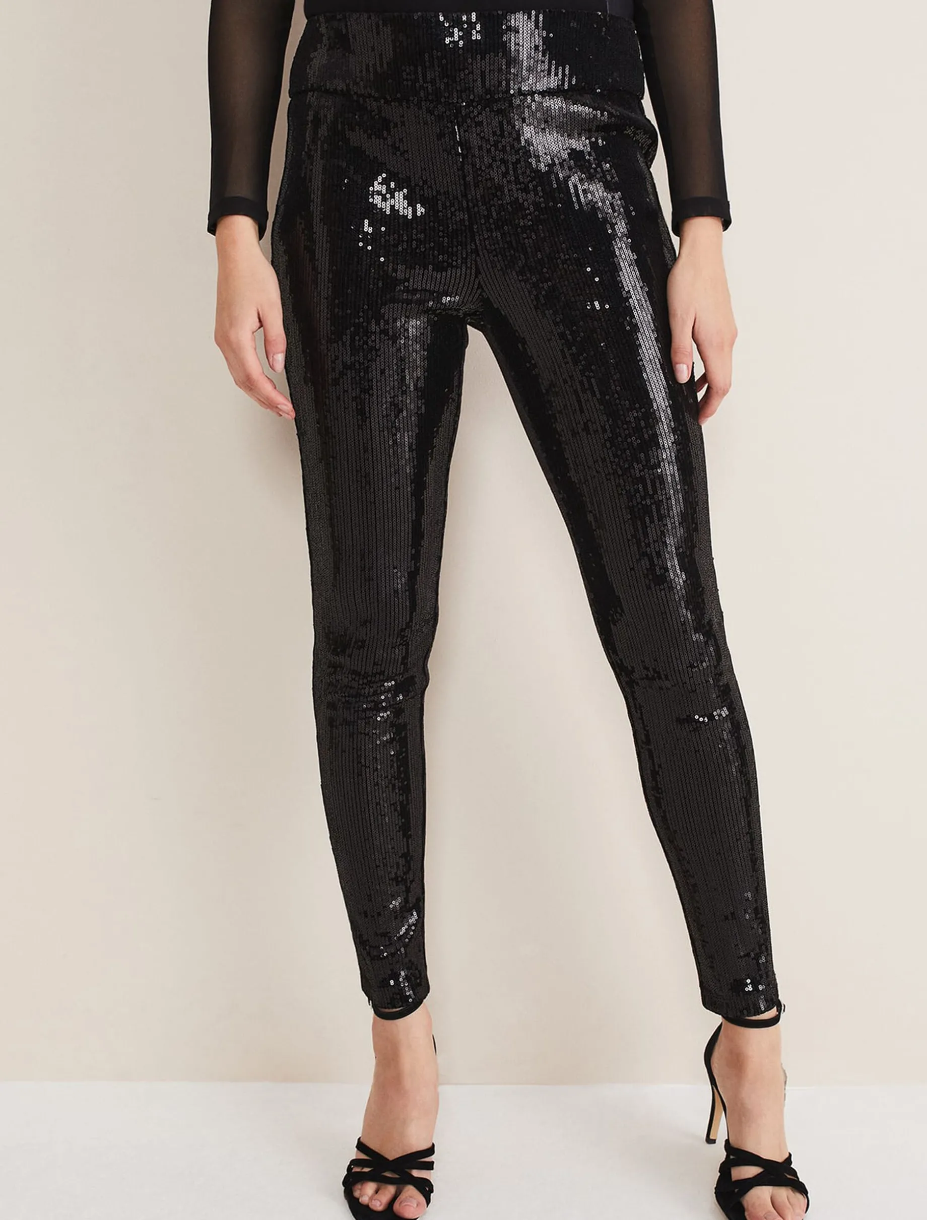 Trousers & Shorts^Phase Eight Ausha Sequin Legging Black