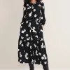 Dresses^Phase Eight Ava Geo Print Midaxi Dress Black/Ivory