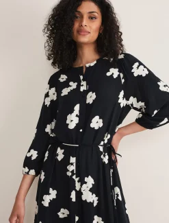 Dresses^Phase Eight Ava Geo Print Midaxi Dress Black/Ivory
