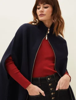 Coats^Phase Eight Avan Double Ended Zip Cape Navy