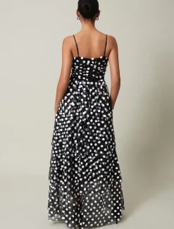 Dresses^Phase Eight Avianna Polka Dot Tulle Maxi Dress Black/Ivory