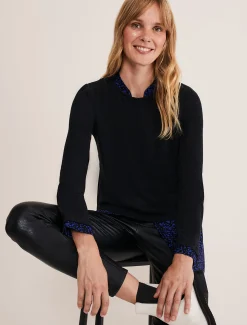 Tops & T-Shirts^Phase Eight Avie Double Layer Top Cobalt/Black