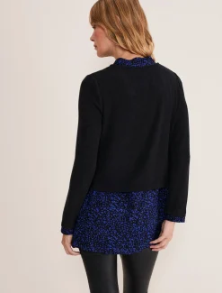 Tops & T-Shirts^Phase Eight Avie Double Layer Top Cobalt/Black