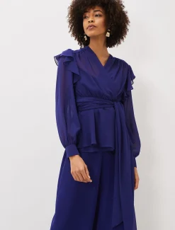 Tops & T-Shirts^Phase Eight Avril Frill Wrap Co Ord Top Violet