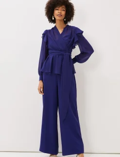 Tops & T-Shirts^Phase Eight Avril Frill Wrap Co Ord Top Violet