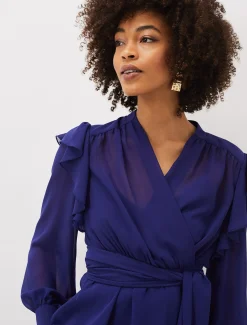Tops & T-Shirts^Phase Eight Avril Frill Wrap Co Ord Top Violet