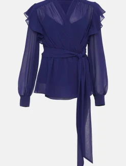 Tops & T-Shirts^Phase Eight Avril Frill Wrap Co Ord Top Violet