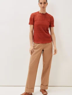 Tops & T-Shirts^Phase Eight Ayah Fitted Lace Top Terracotta