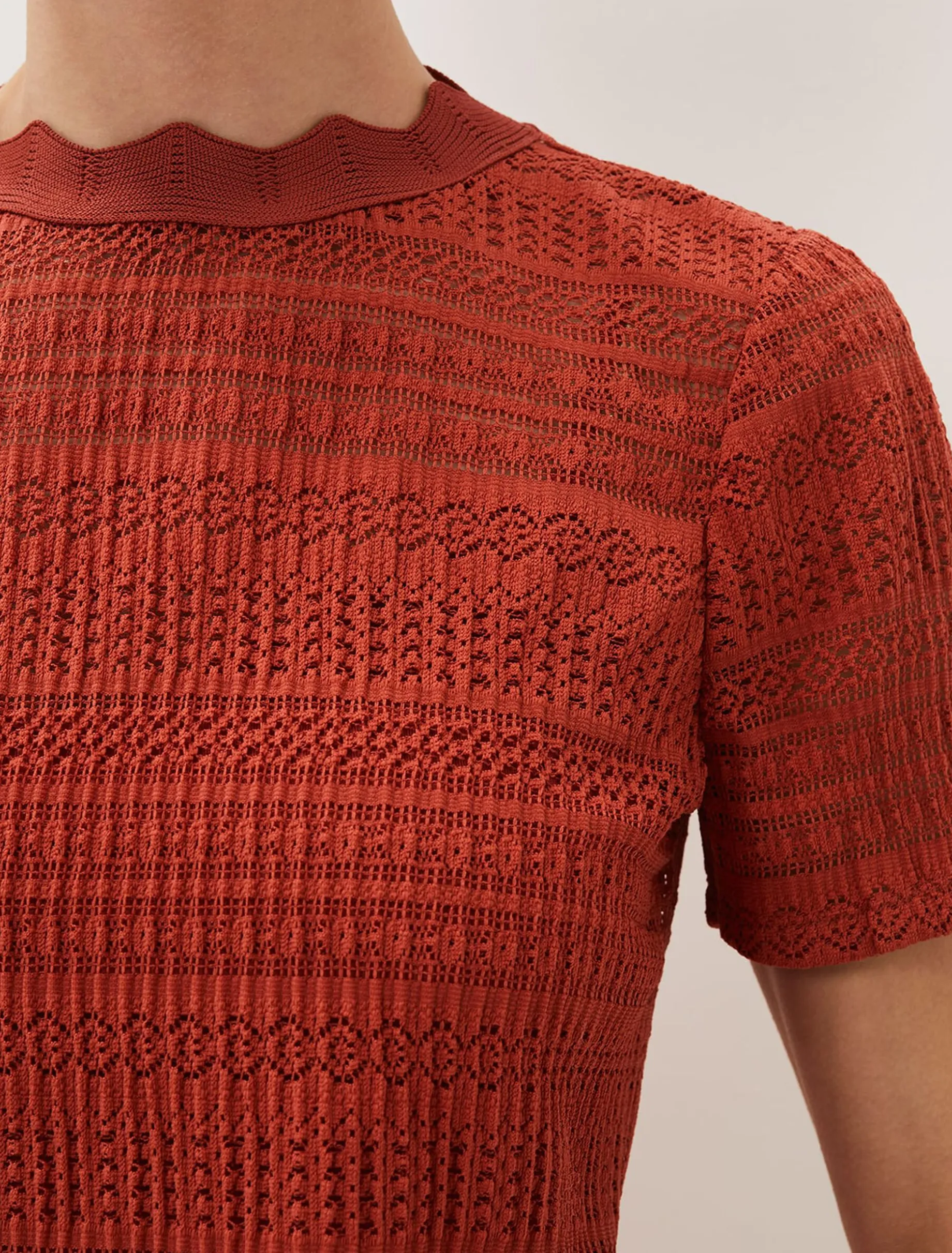Tops & T-Shirts^Phase Eight Ayah Fitted Lace Top Terracotta