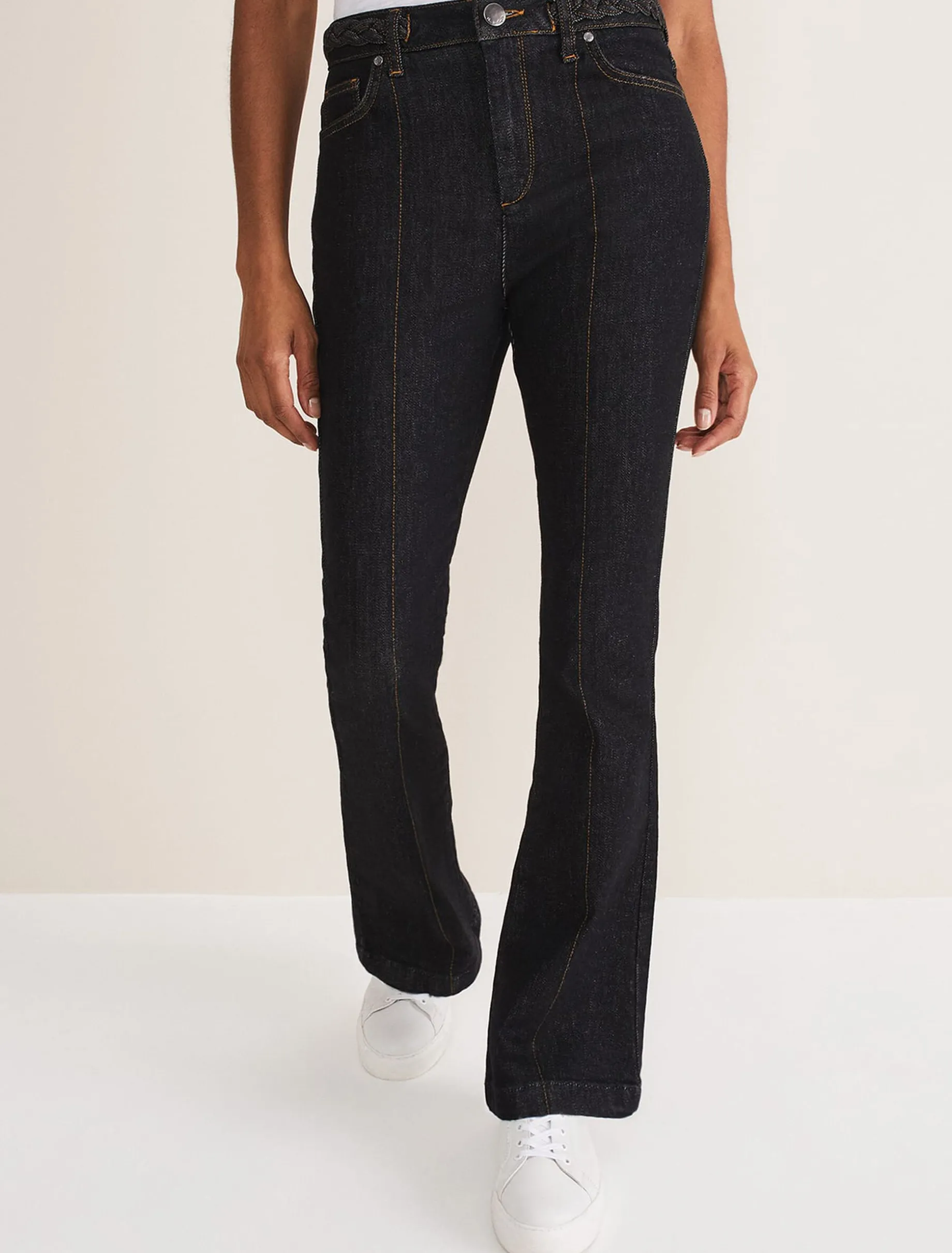 Trousers & Shorts^Phase Eight Ayca Topstitch Bootcut Jeans Black