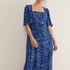 Dresses^Phase Eight Ayesha Zebra Print Midi Dress Blue